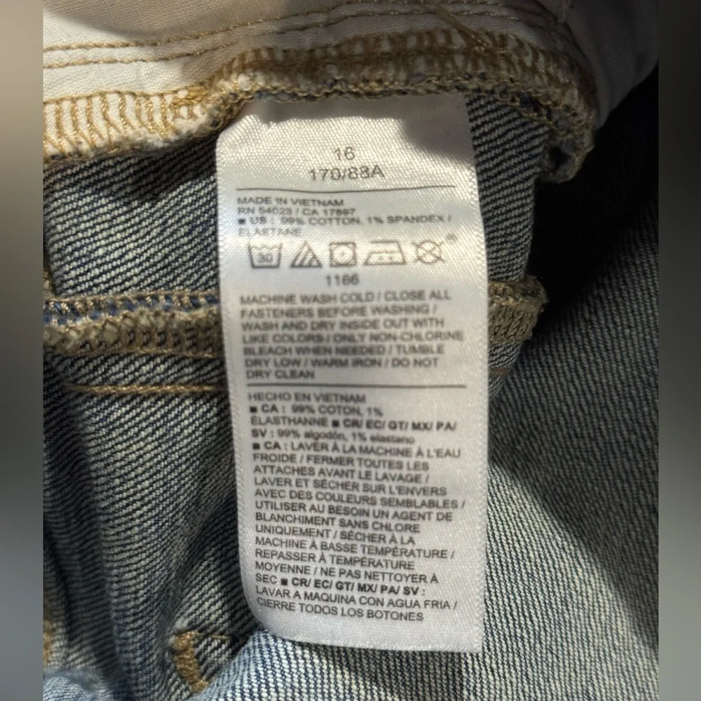 Old Navy Barrel Blue Denim Jeans 16 Worn twice